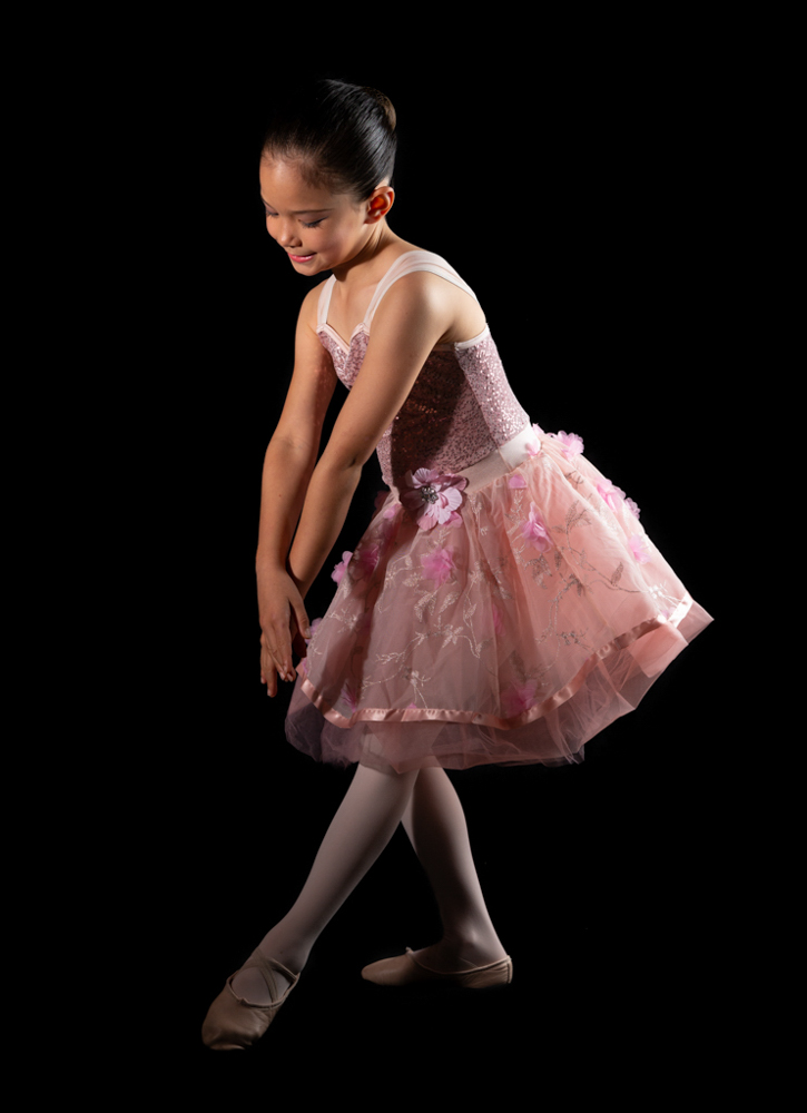 Full length Portrait of young dancer before her concert