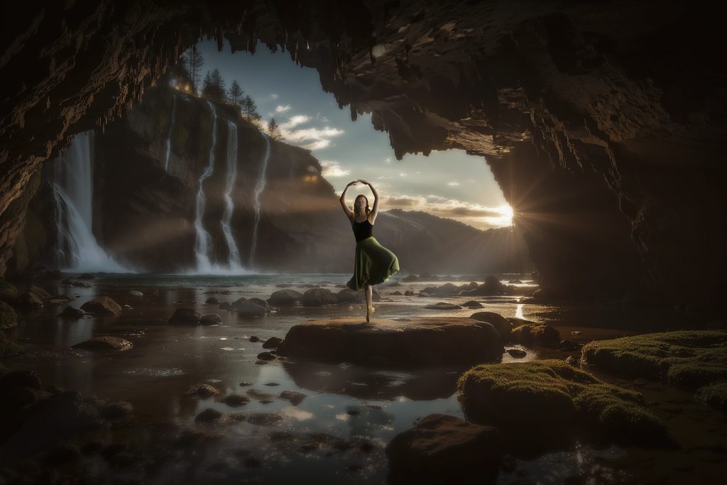 Dance Composite Photography - Sunset pirouette